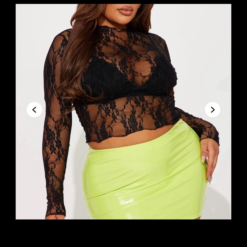 Fashion Nova Black Lace Crop Top - Picture 2 of 4